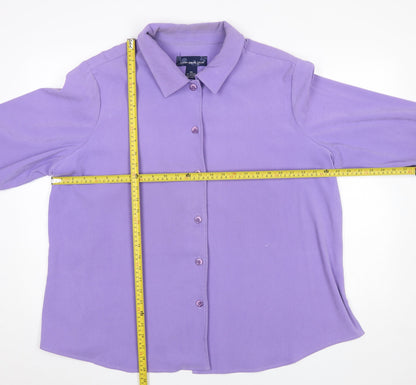 Womens UK Size 2XL Susan Graver Purple Basic Button-Up