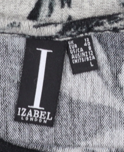 Womens UK Size 12 Izabel London Black Tunic Blouse