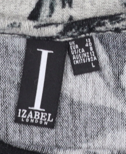Womens UK Size 12 Izabel London Black Tunic Blouse