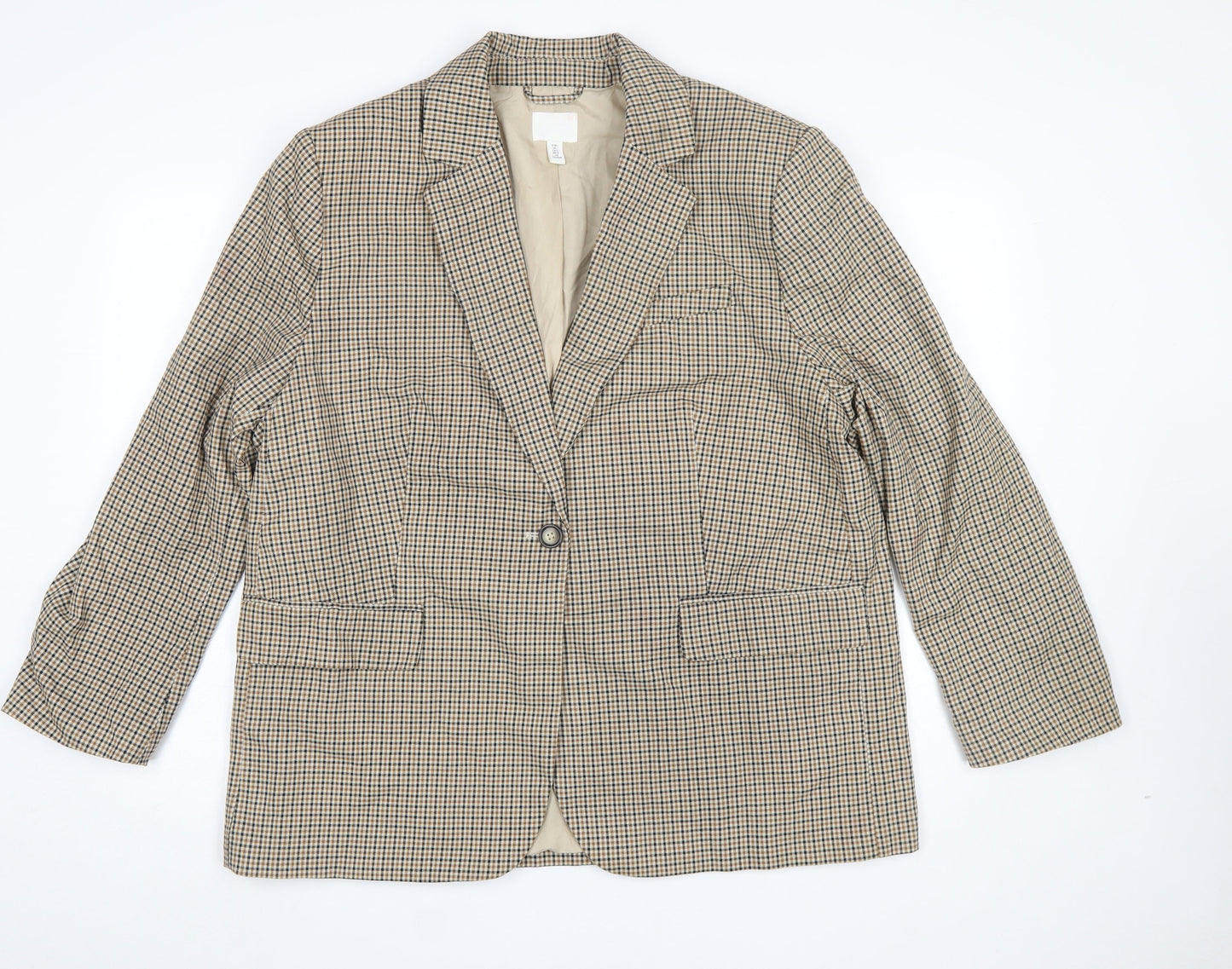 Womens UK Size L H&M Regular Beige Blazer