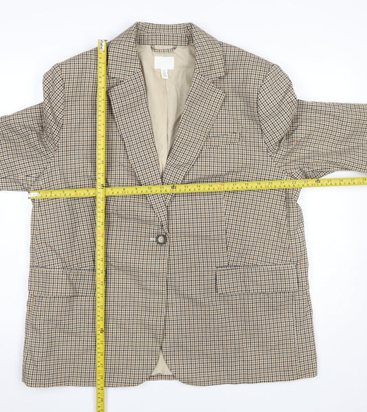 Womens UK Size L H&M Regular Beige Blazer