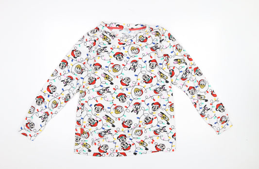 Tu Disney Womens White Christmas Nightshirt Size 10 Long Sleeve Fleece