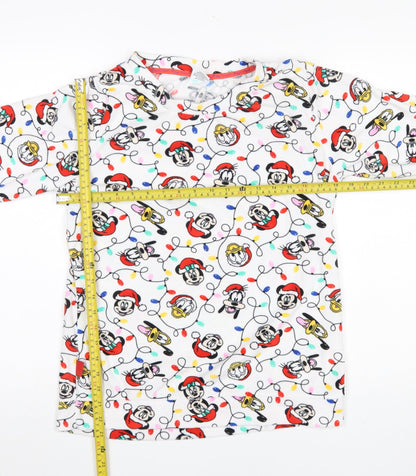 Tu Disney Womens White Christmas Nightshirt Size 10 Long Sleeve Fleece