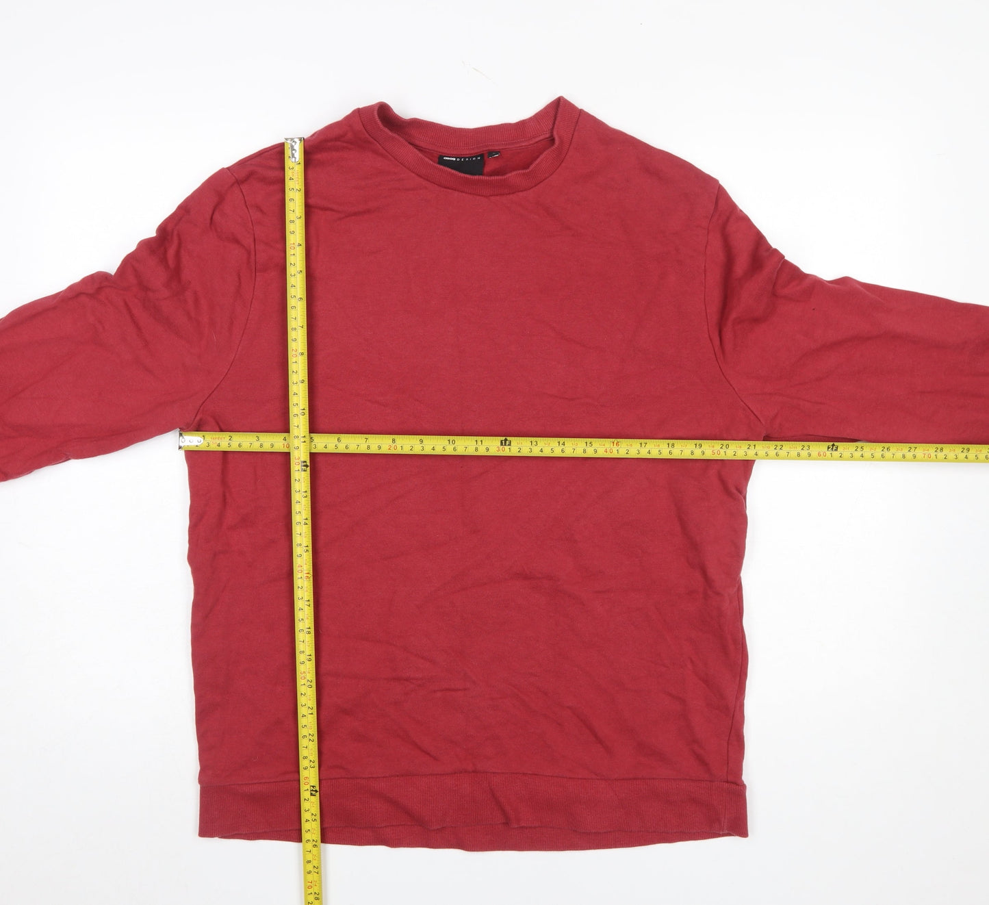 Mens UK Size L ASOS DESIGN Red Pullover Sweatshirt