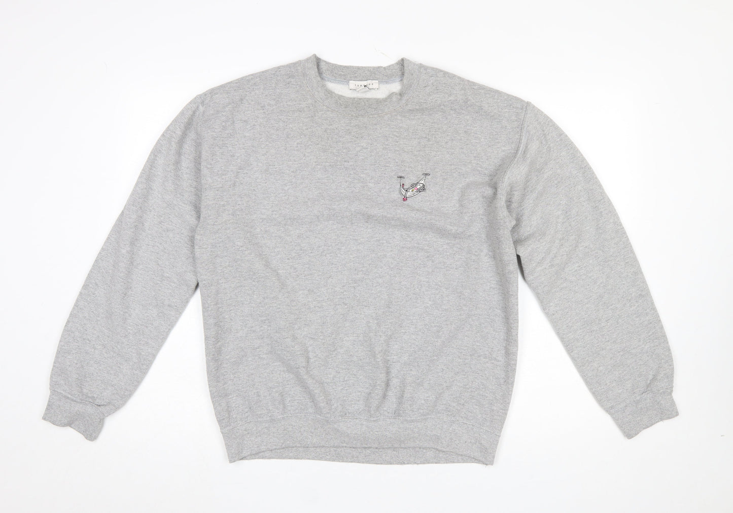 Womens UK Size M Topshop Grey Pullover Sweatshirt