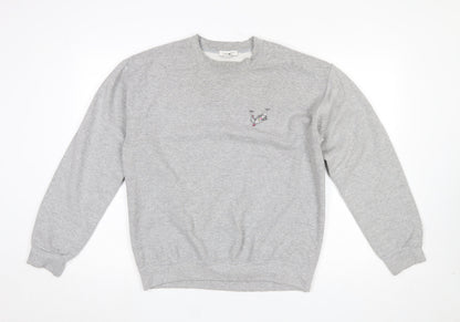Womens UK Size M Topshop Grey Pullover Sweatshirt