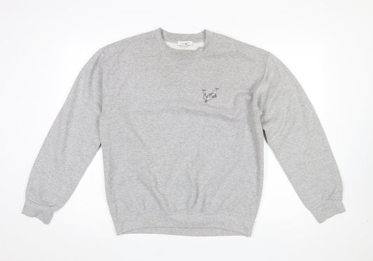 Womens UK Size M Topshop Grey Pullover Sweatshirt
