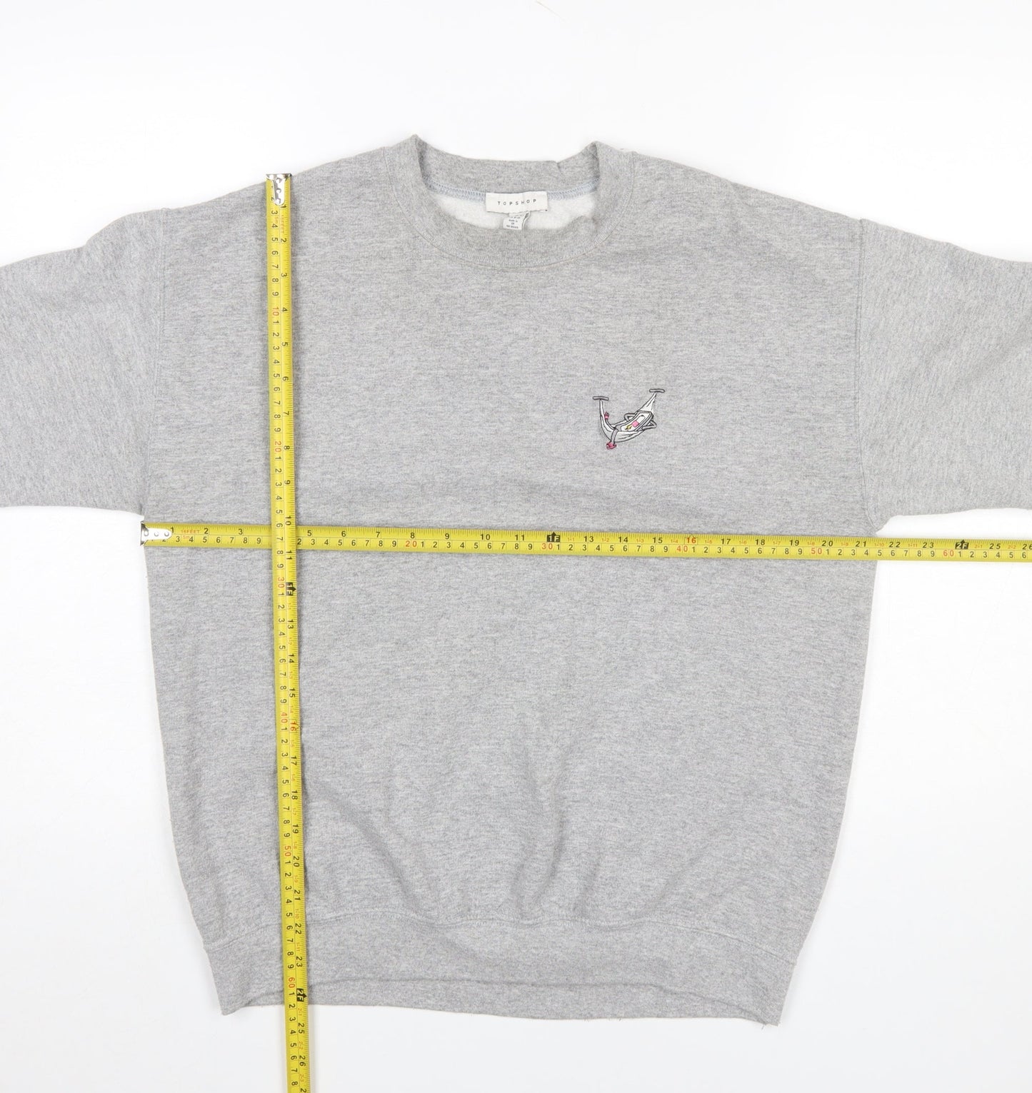 Womens UK Size M Topshop Grey Pullover Sweatshirt
