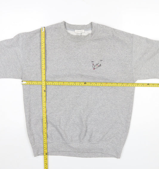 Womens UK Size M Topshop Grey Pullover Sweatshirt