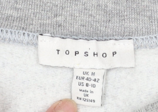 Womens UK Size M Topshop Grey Pullover Sweatshirt