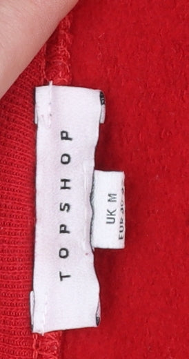 Womens UK Size M Topshop Red Pullover Sweatshirt