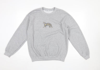 Womens UK Size M Topshop Grey Pullover Sweatshirt