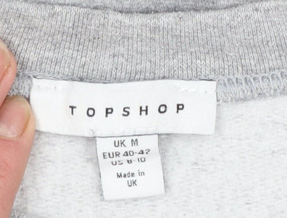 Womens UK Size M Topshop Grey Pullover Sweatshirt