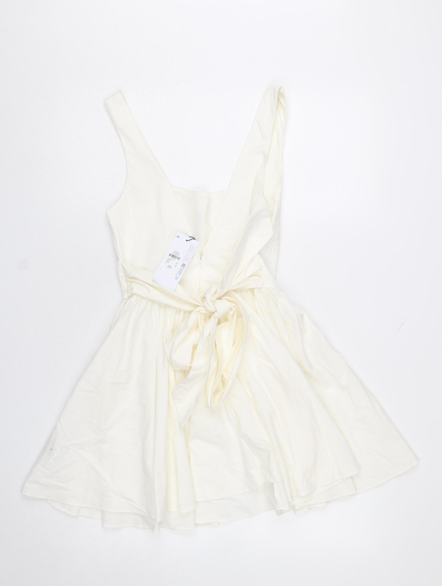 Primark Women Ivory Fit & Flare Short Sleeveless Dress Size 8