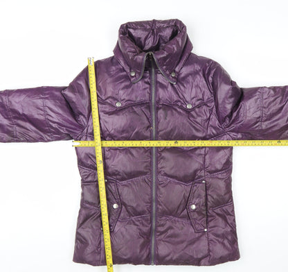 Womens UK Size 10 COCORO Purple Puffer Jacket