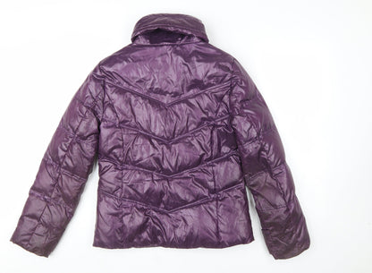 Womens UK Size 10 COCORO Purple Puffer Jacket
