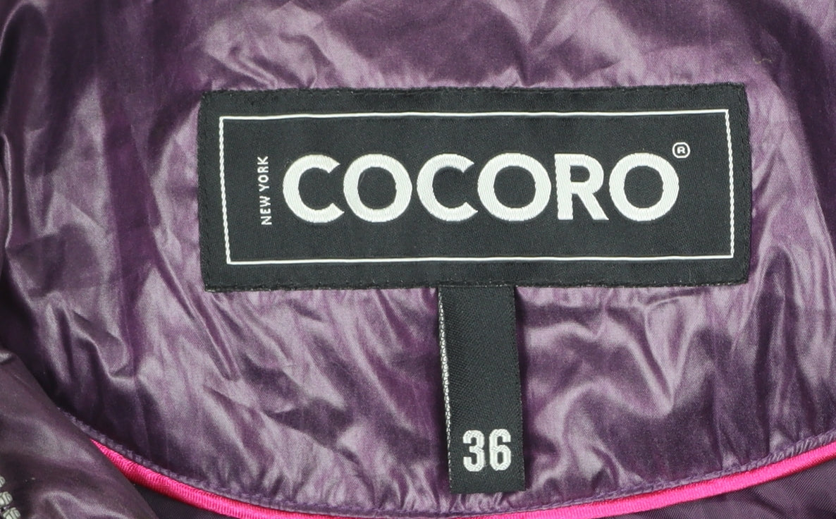 Womens UK Size 10 COCORO Purple Puffer Jacket