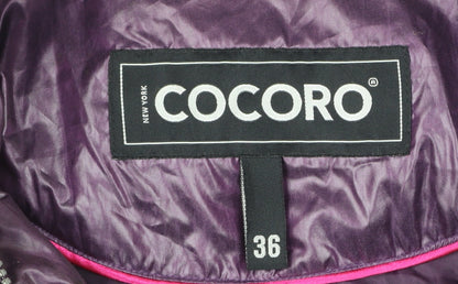 Womens UK Size 10 COCORO Purple Puffer Jacket