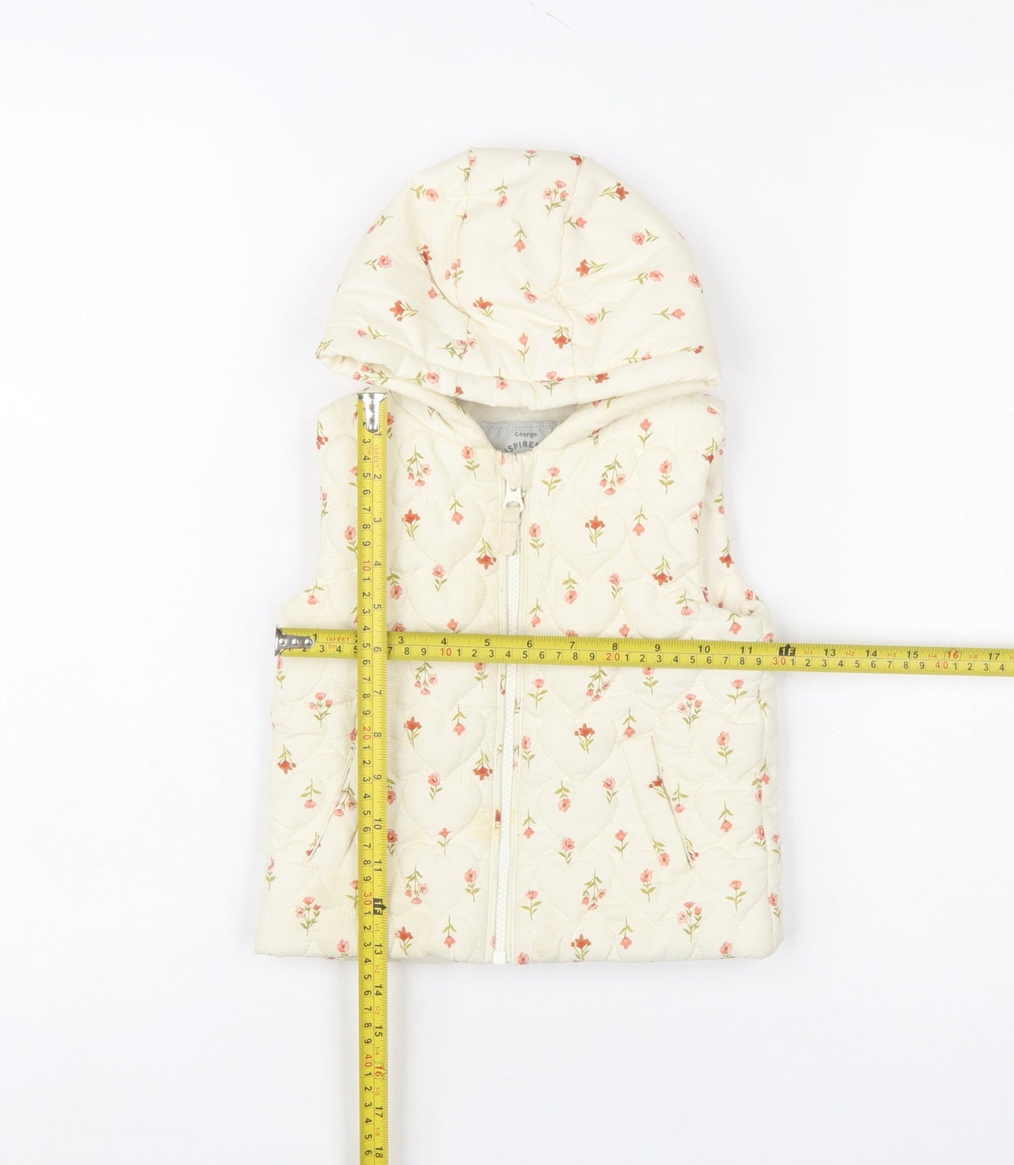 Girls UK Size 9-12 Months George Ivory Puffer Jacket
