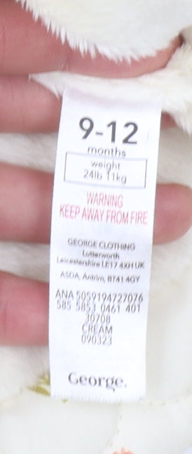Girls UK Size 9-12 Months George Ivory Puffer Jacket