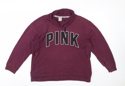 Womens UK Size L Victoria's Secret PINK Purple Pullover Sweatshirt