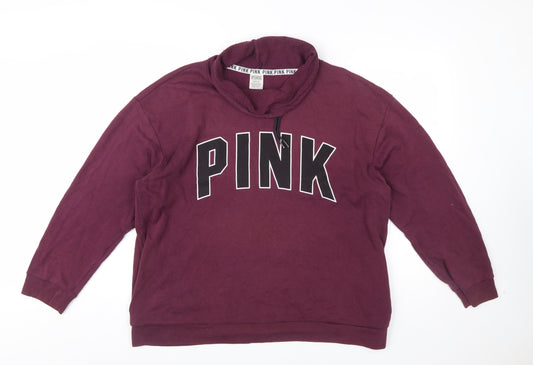 Womens UK Size L Victoria's Secret PINK Purple Pullover Sweatshirt