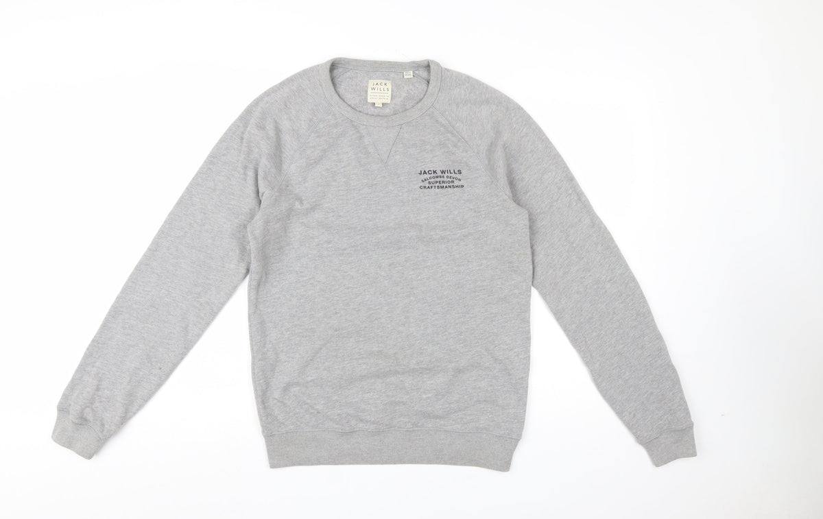 Mens UK Size S Jack Wills Grey Pullover Sweatshirt