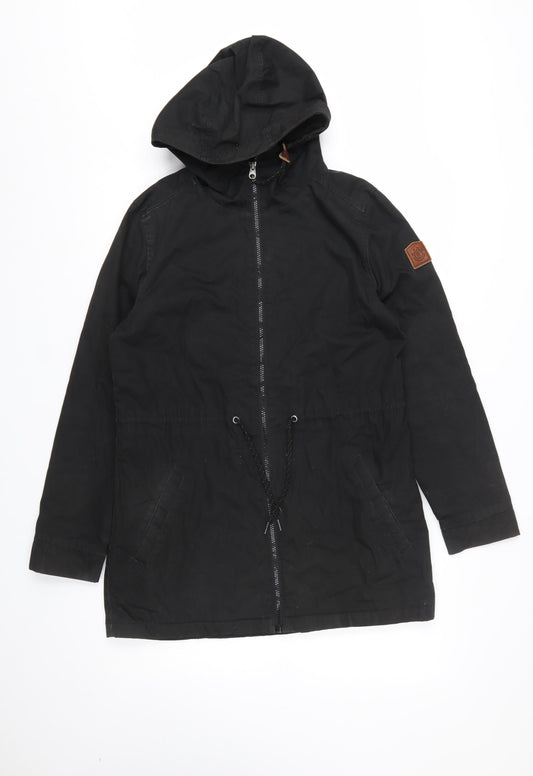 Womens UK Size M Element Black Parka Coat