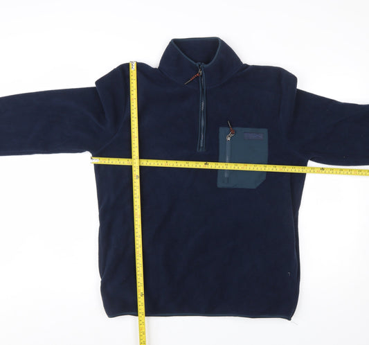 Nutmeg Men Blue Fleece 1/4 Zip Pullover Sweatshirt M Regular Fit