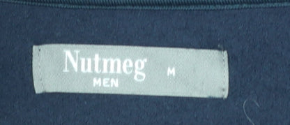Nutmeg Men Blue Fleece 1/4 Zip Pullover Sweatshirt M Regular Fit
