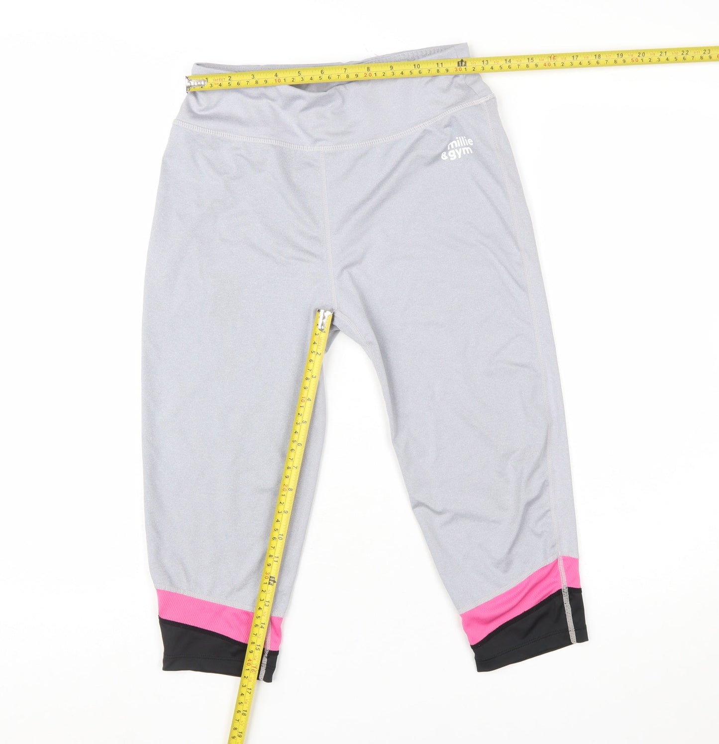 Womens UK Size S millie & gym Slim Fit Capri Grey Leggings