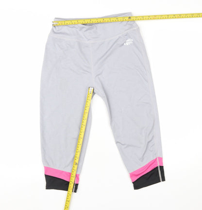 Womens UK Size S millie & gym Slim Fit Capri Grey Leggings