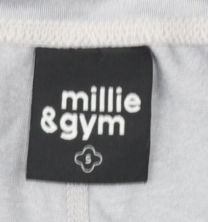 Womens UK Size S millie & gym Slim Fit Capri Grey Leggings