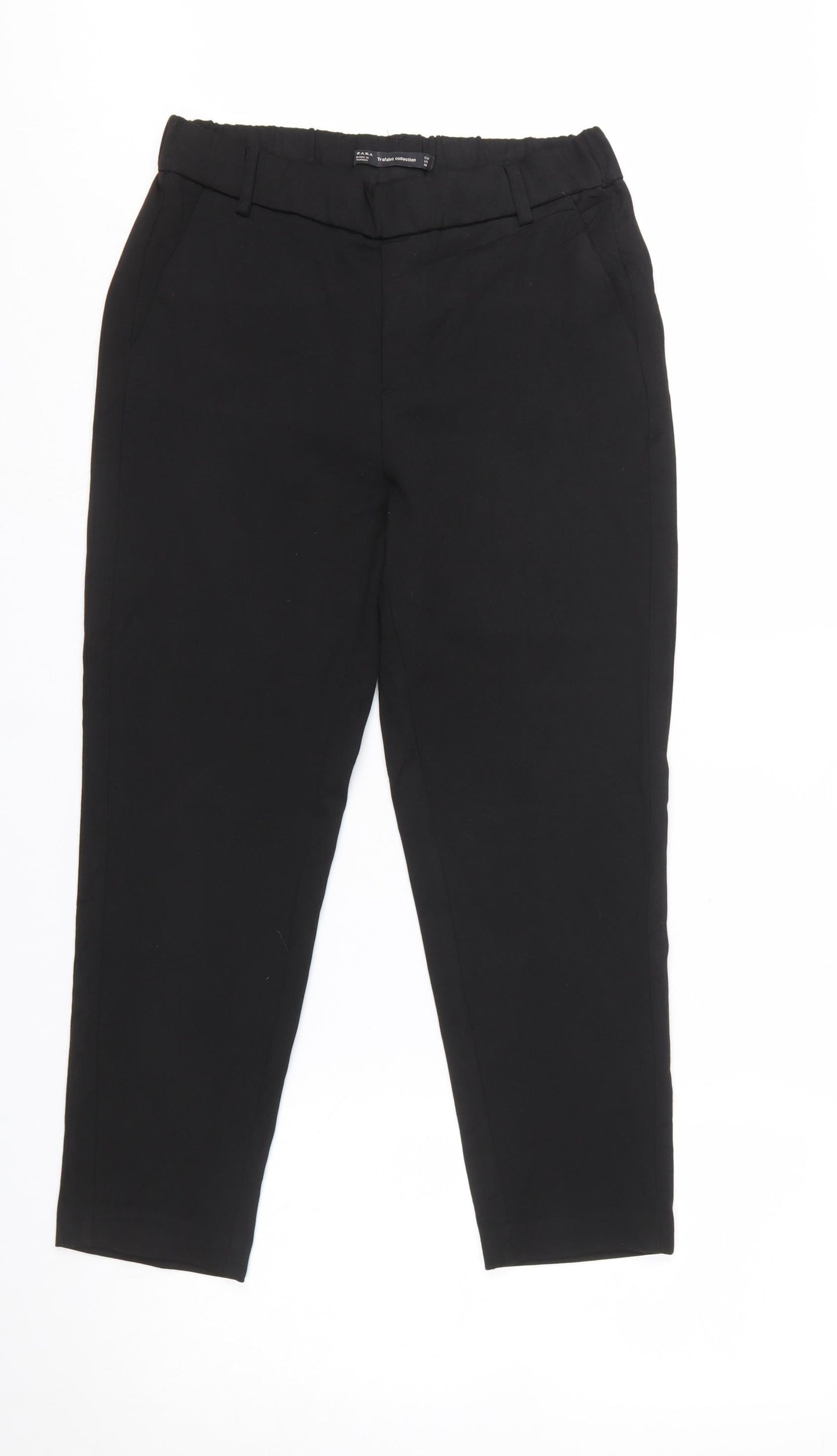 Womens UK Size XS Zara Regular Fit Business Casual Workwear Black Trousers