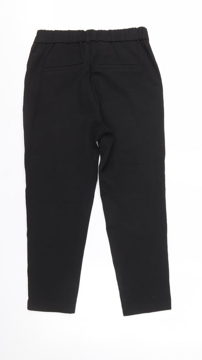 Womens UK Size XS Zara Regular Fit Business Casual Workwear Black Trousers
