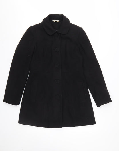 Womens UK Size 10 Miss Selfridge Black Overcoat