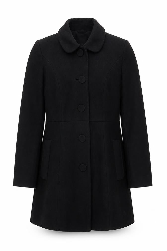 Womens UK Size 10 Miss Selfridge Black Overcoat