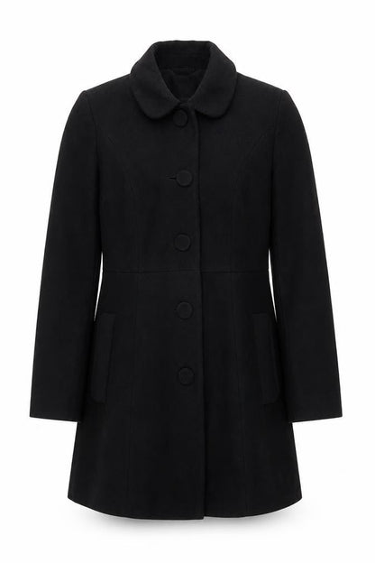 Womens UK Size 10 Miss Selfridge Black Overcoat