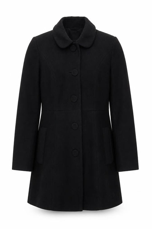 Womens UK Size 10 Miss Selfridge Black Overcoat