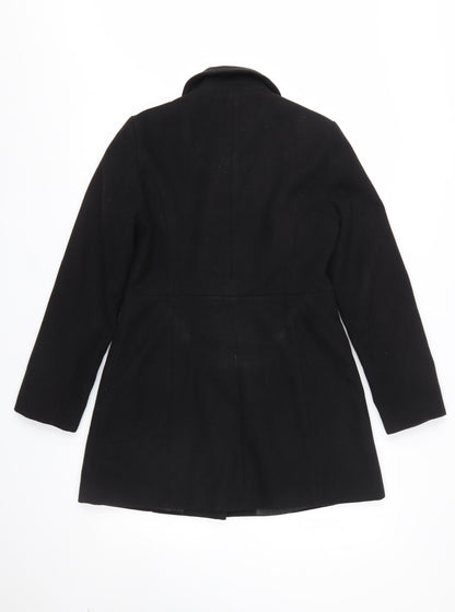 Womens UK Size 10 Miss Selfridge Black Overcoat