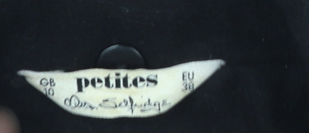 Womens UK Size 10 Miss Selfridge Black Overcoat