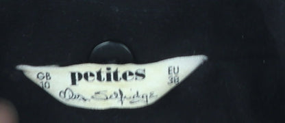 Womens UK Size 10 Miss Selfridge Black Overcoat