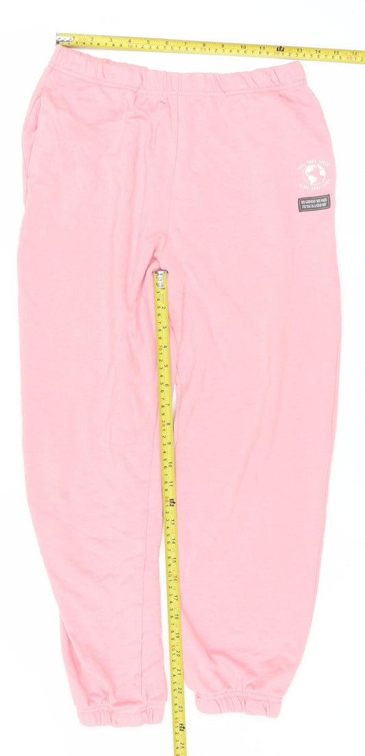 Womens UK Size S H&M Regular Fit Sweatpants Pink Trousers