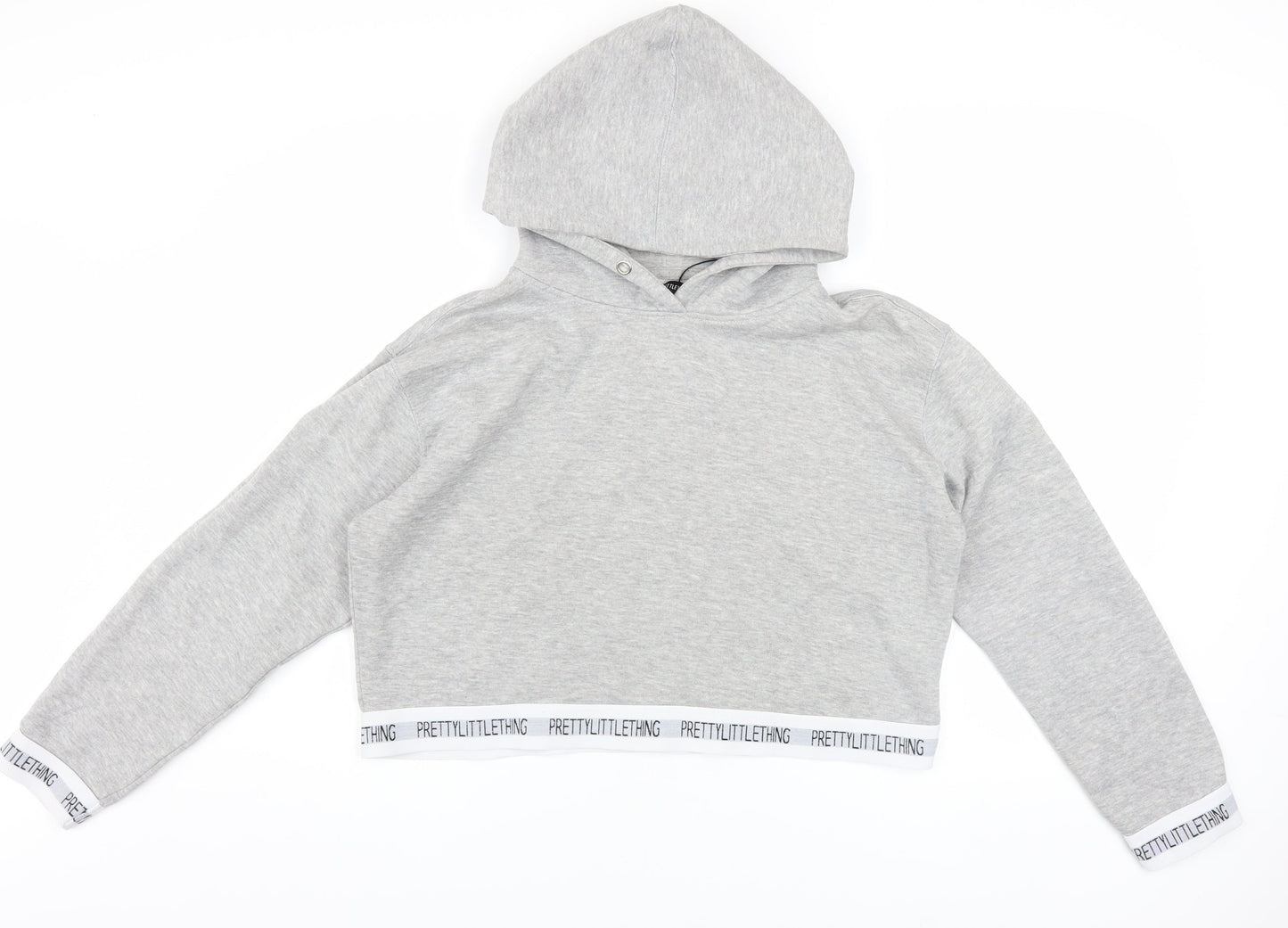 Womens UK Size M PRETTYLITTLETHING Grey Pullover Hoodie