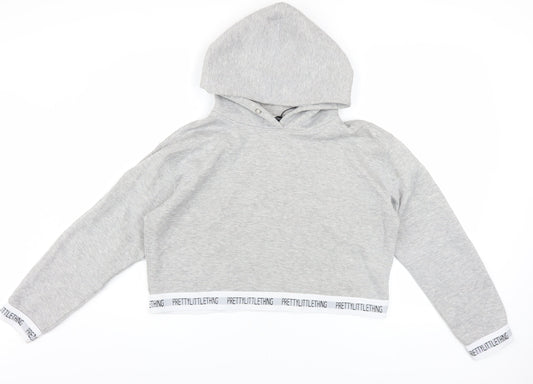 Womens UK Size M PRETTYLITTLETHING Grey Pullover Hoodie