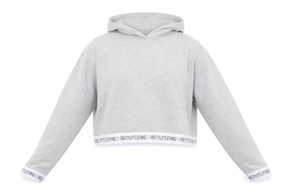Womens UK Size M PRETTYLITTLETHING Grey Pullover Hoodie