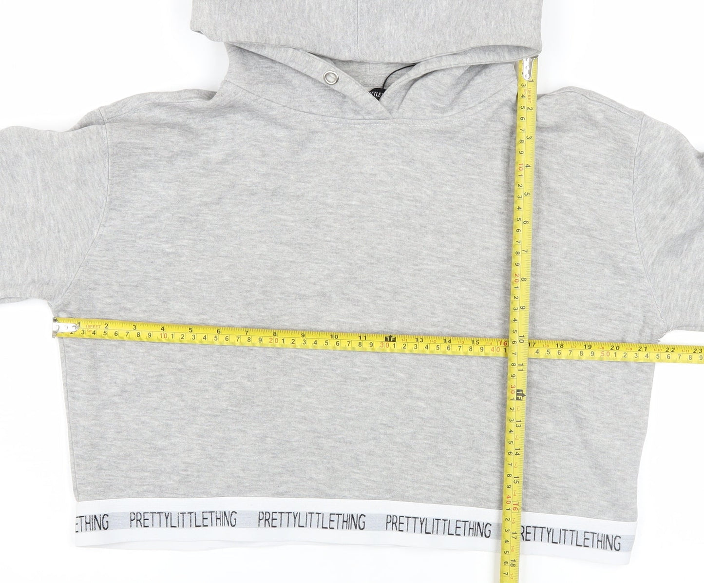Womens UK Size M PRETTYLITTLETHING Grey Pullover Hoodie