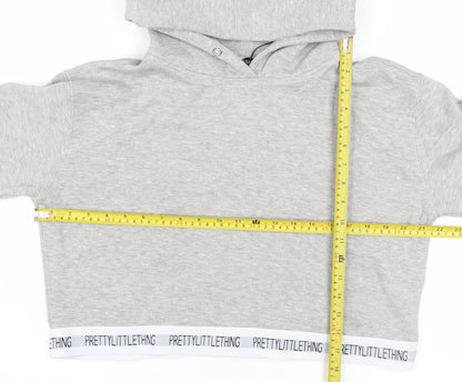 Womens UK Size M PRETTYLITTLETHING Grey Pullover Hoodie