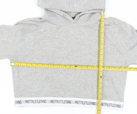 Womens UK Size M PRETTYLITTLETHING Grey Pullover Hoodie