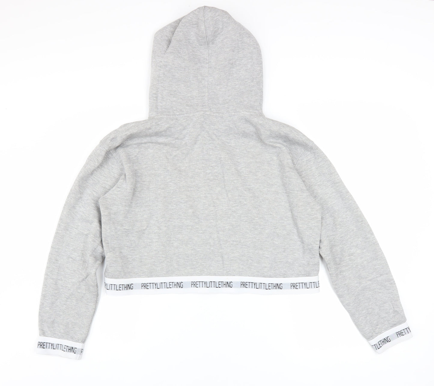Womens UK Size M PRETTYLITTLETHING Grey Pullover Hoodie